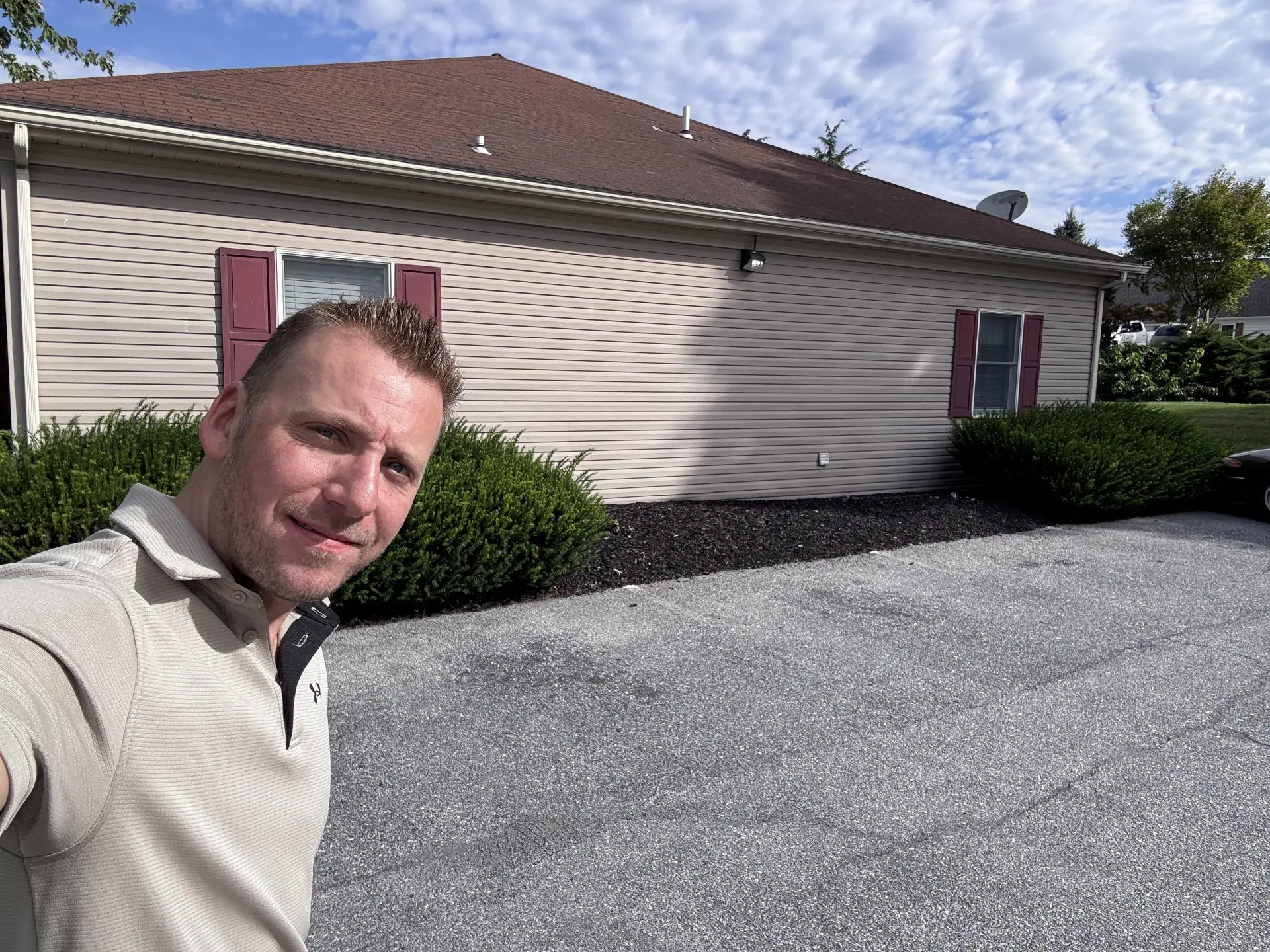 Cainen Bedsaul outside a Lancaster County commercial inspection property